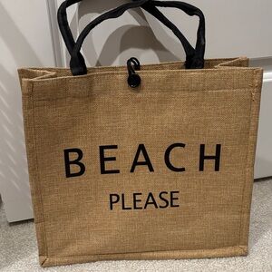 Tan Beach Tote Bag